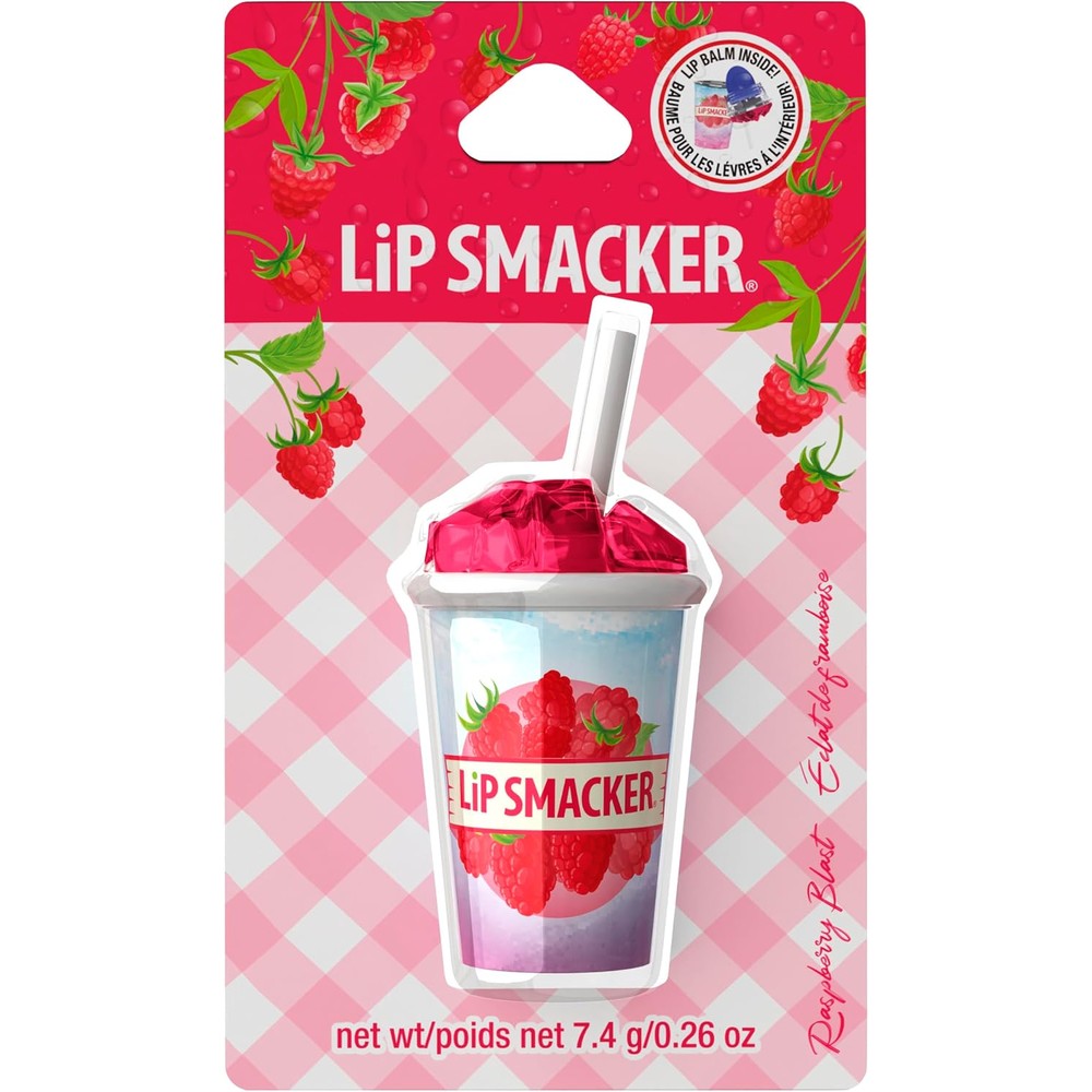 Lip Smacker Summer Refresher Lip Balm Moisturizing Collectible Beverage Cup Design Sheer Finish Raspberry Blast 0.26 Ounce