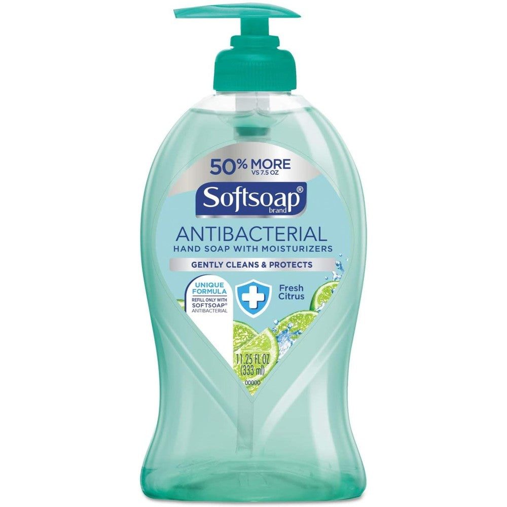 Softsoap Antibacterial Liquid Hand Soap Fresh Citrus Scent With Moisturizers 11.25 Fluid Ounces Pump Bottle