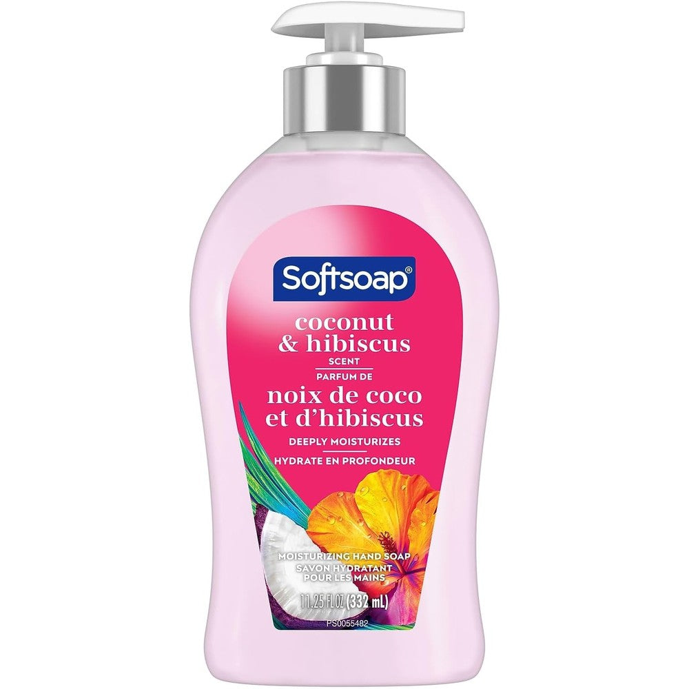 Softsoap Hydrating Liquid Hand Soap Coconut And Hibiscus With Aloe Vera 11.25 Fluid Ounces