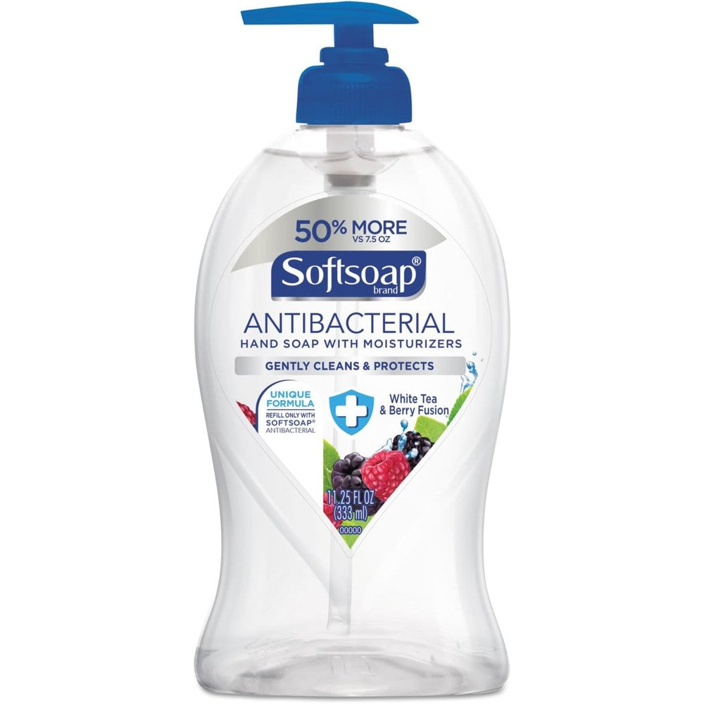 Softsoap Liquid Hand Soap Antibacterial White Tea And Berry Fusion Moisturizing Formula 11.25 Fluid Ounce Pump Bottle