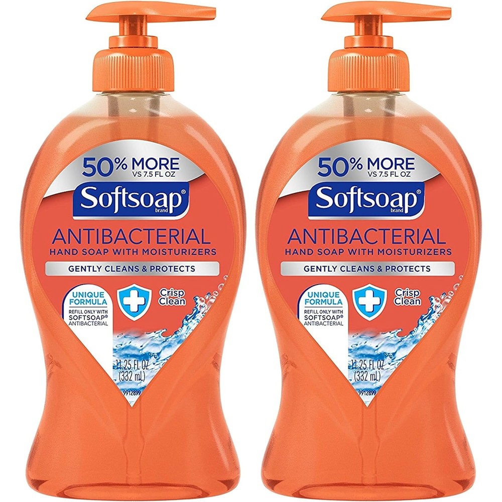 Softsoap Antibacterial Liquid Hand Soap Crisp Clean Scent With Moisturizing Formula 11.25 Fluid Ounce Bottle