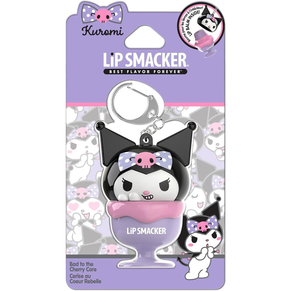 Lip Smacker Kuromi Cherry Flavored Figural Cupcake Lip Balm Keychain 0.22 Ounce