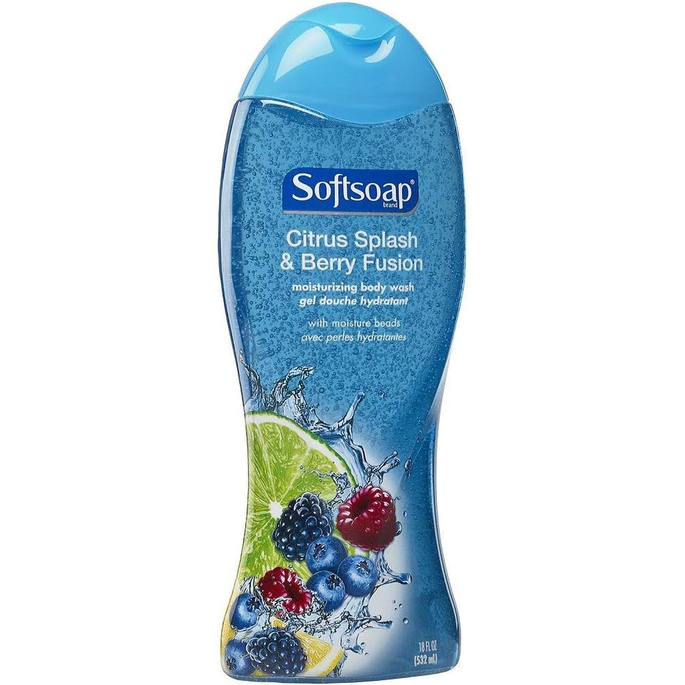 Softsoap Citrus Splash And Berry Fusion Moisturizing Body Wash With Moisture Beads 18 Fluid Ounce
