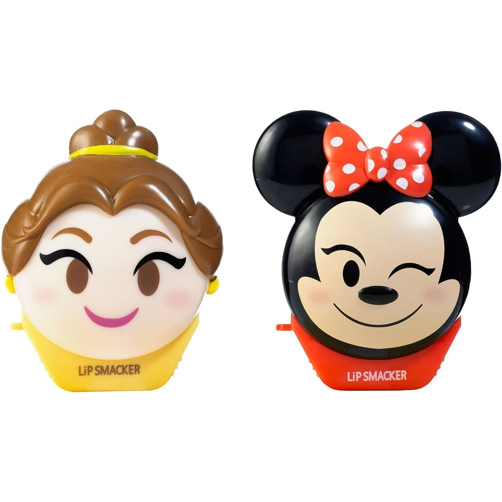 Lip Smacker Disney Minnie Mouse And Beauty And The Beast Belle Emoji Lip Balm Duo Strawberry Lemonade And Bow-Nade 2 Pack