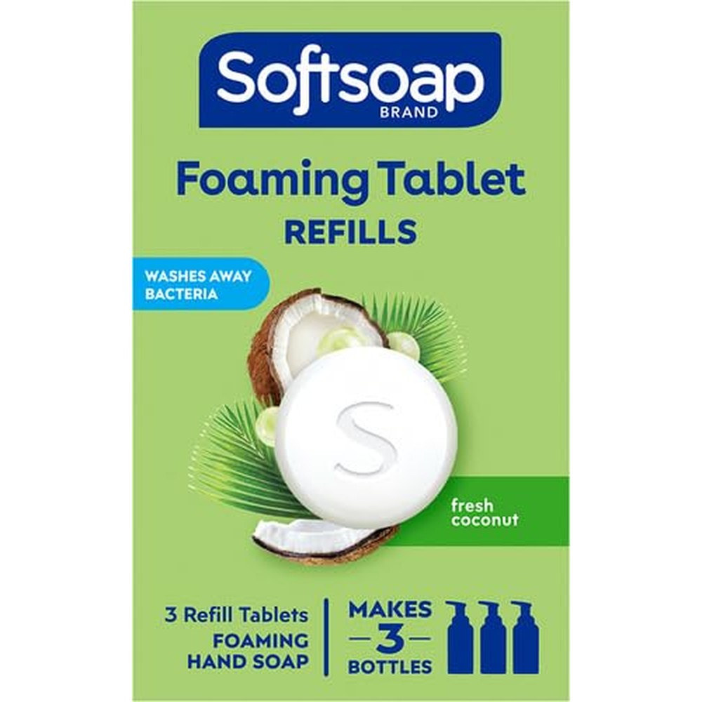 Softsoap Hand Soap Tablets Fresh Coconut Scent Refill Tablets 3 Count USA Imported Foaming Hand Soap Refills