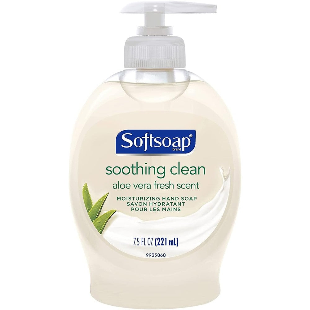 Softsoap Soothing Clean Moisturizing Liquid Hand Soap With Aloe Vera 7.5 Fluid Ounce Bottle Pack Of 6