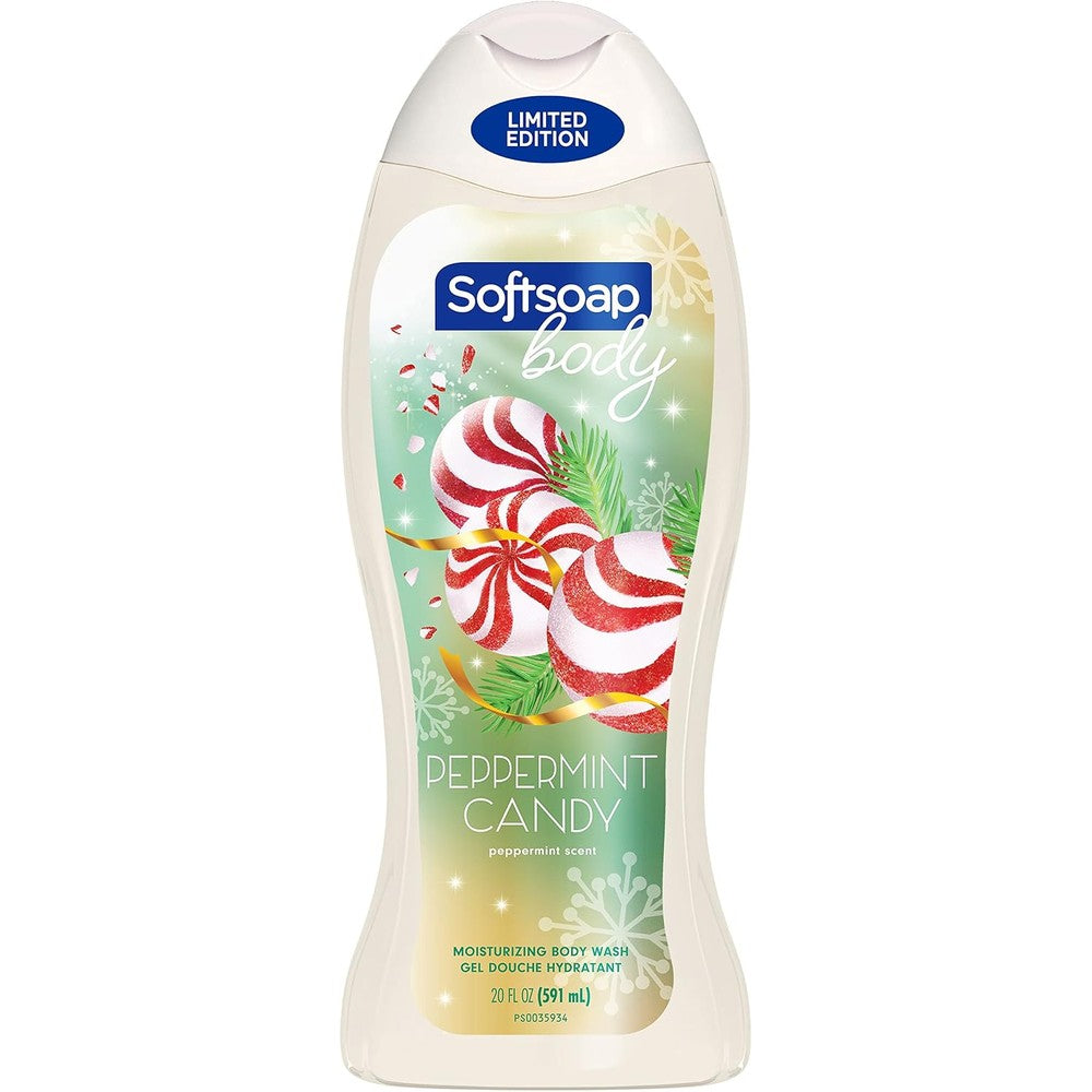Softsoap Moisturizing Body Wash, Peppermint Candy Holiday Edition, Refreshing Scent, 20 Fluid Ounces