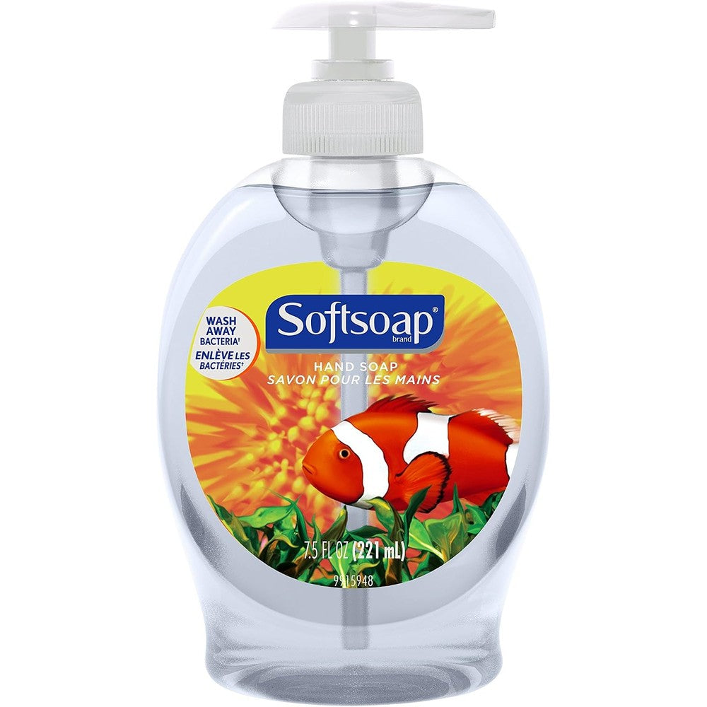 Colgate Softsoap Liquid Hand Soap Aquarium Series Moisturizing Hand Wash Clear Pump Bottle 7.5 Fluid Ounces