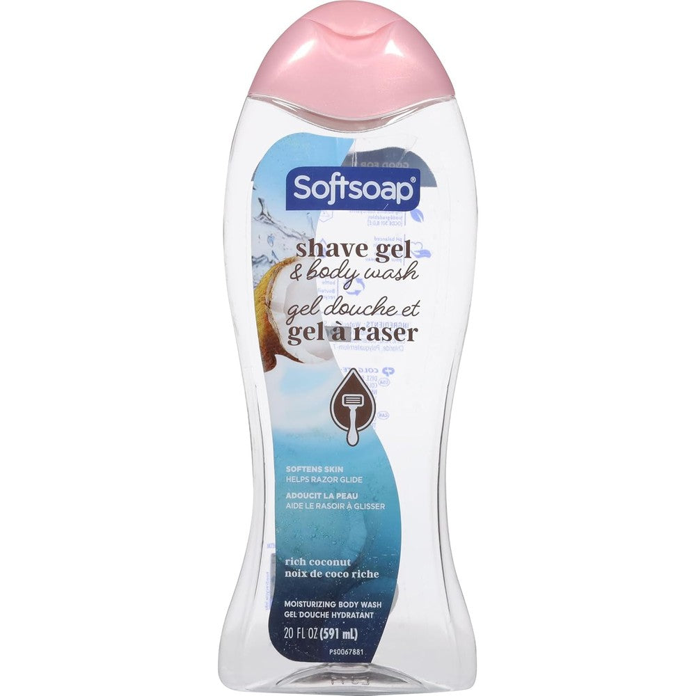 Softsoap Moisturizing Body Wash And Shave Gel Rich Coconut Scent 20 Fluid Ounce