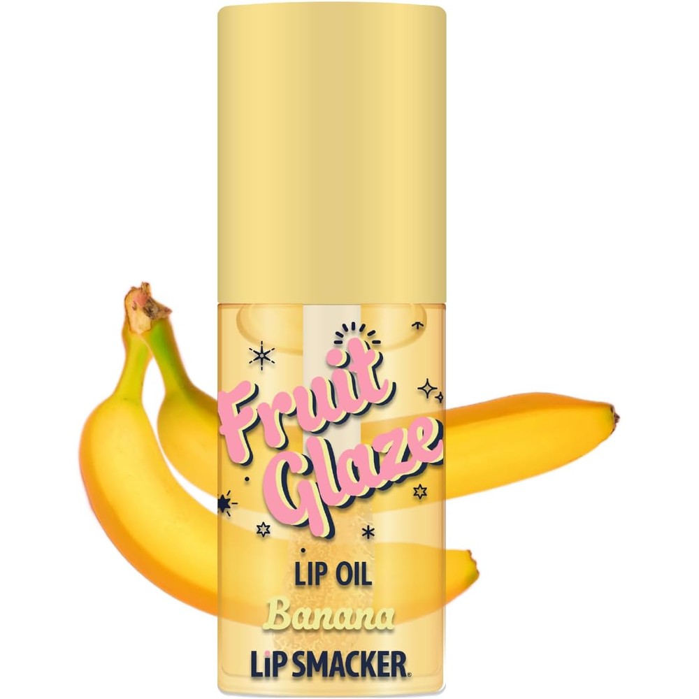 Lip Smacker Fruit Glaze Lip Oil Ultra Hydrating And Moisturizing High Shine Lip Gloss With Plush Applicator Banana