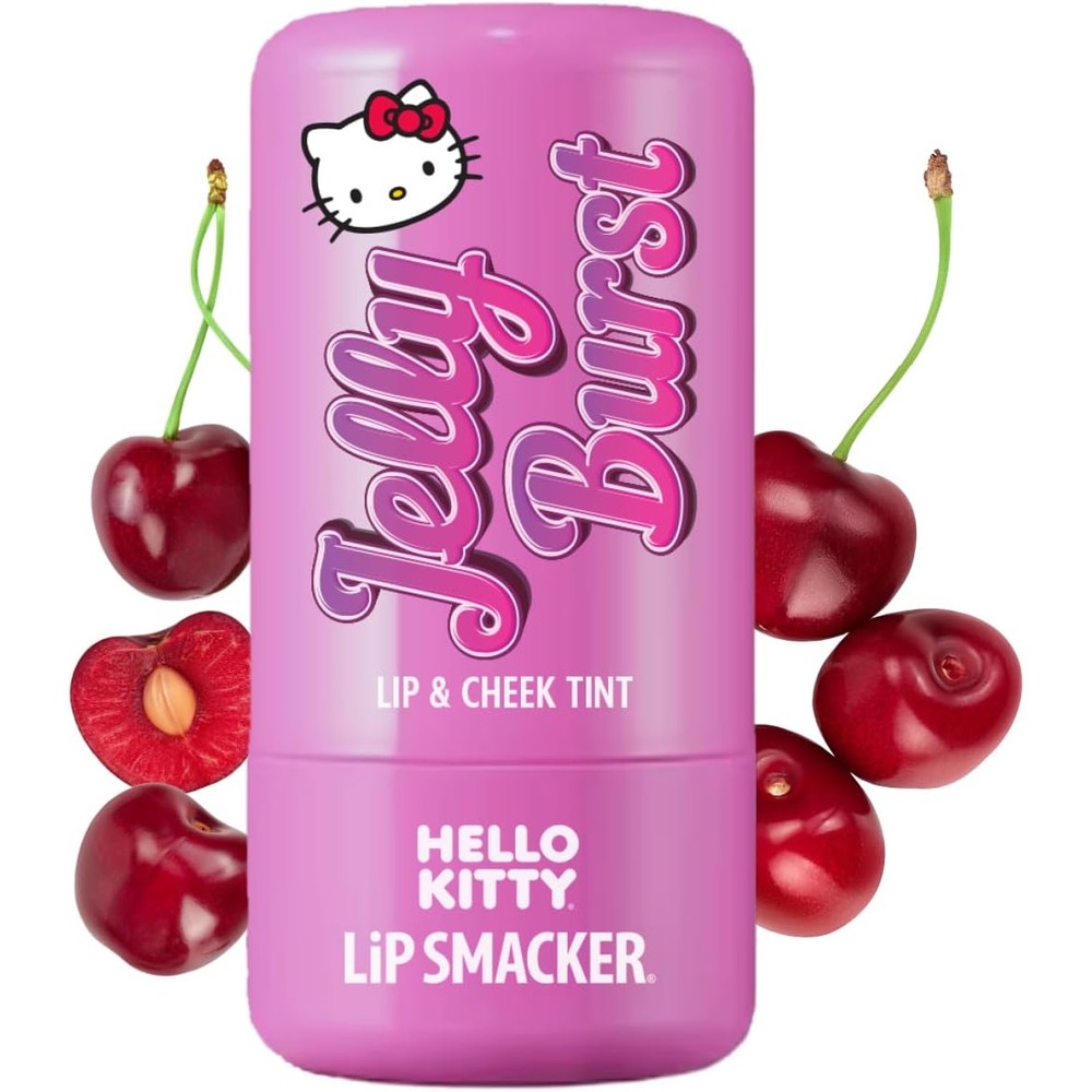 Lip Smacker Hello Kitty So Jelly Lip And Cheek Tint Moisturizing Sheer Buildable Color Bouncy Jelly Texture Sweet Cherry Flavor 0.26 Ounce
