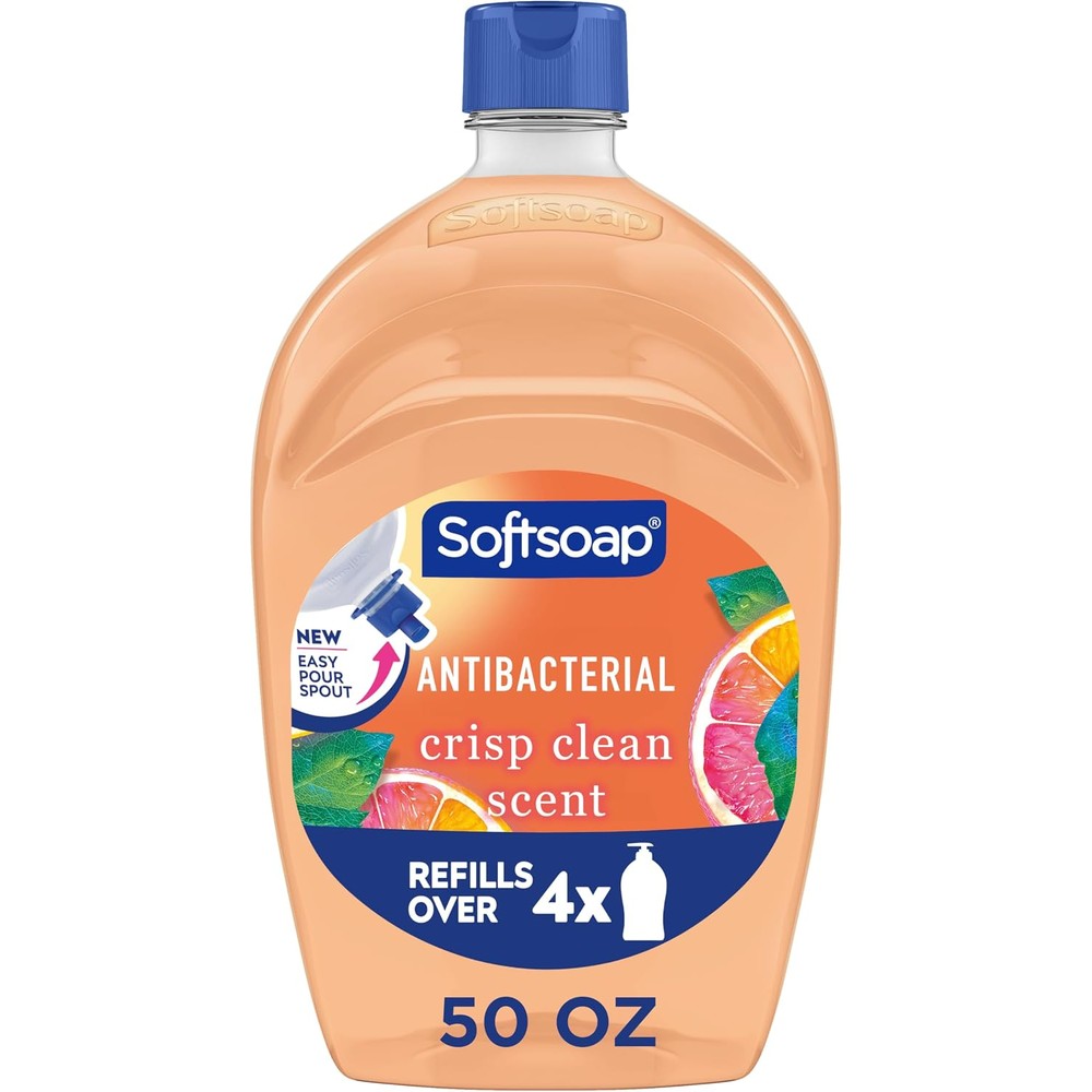 Softsoap Antibacterial Liquid Hand Soap Refill Crisp Clean Scent 50 Fluid Ounces