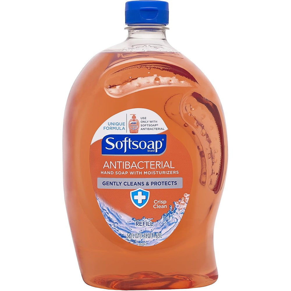 Softsoap Antibacterial Crisp Clean Hand Soap Refill With Moisturizers 56 Fluid Ounce Large Bottle