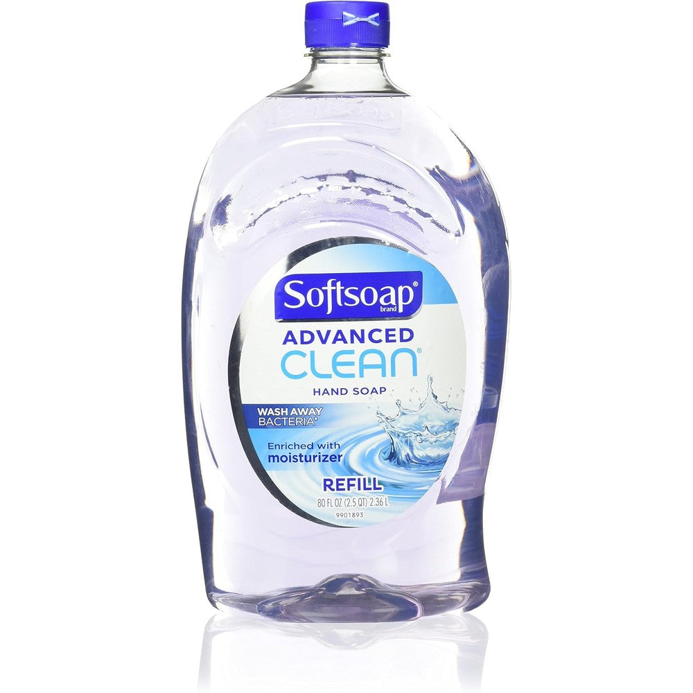 Softsoap Handsoap Refill Washes Away Bacteria 80 Fluid Ounces Liquid Hand Soap Bulk Size
