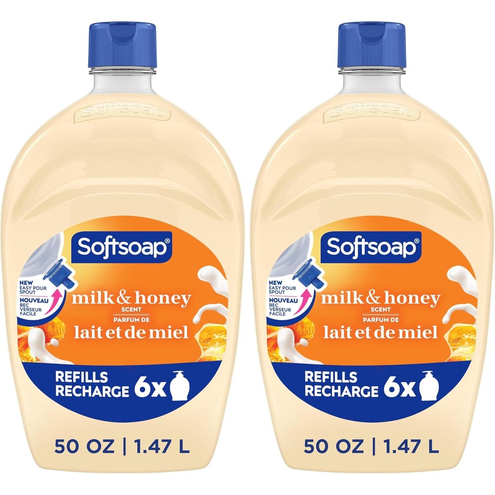 Softsoap Milk And Honey Scented Moisturizing Liquid Hand Soap Refill Pack Of Two Fifty Fluid Ounce Bottles