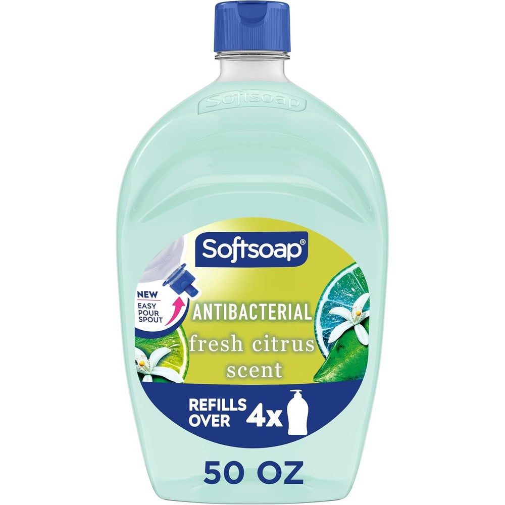 Softsoap Antibacterial Liquid Hand Soap Refill Fresh Citrus Scent 50 Fluid Ounce Bulk Bottle