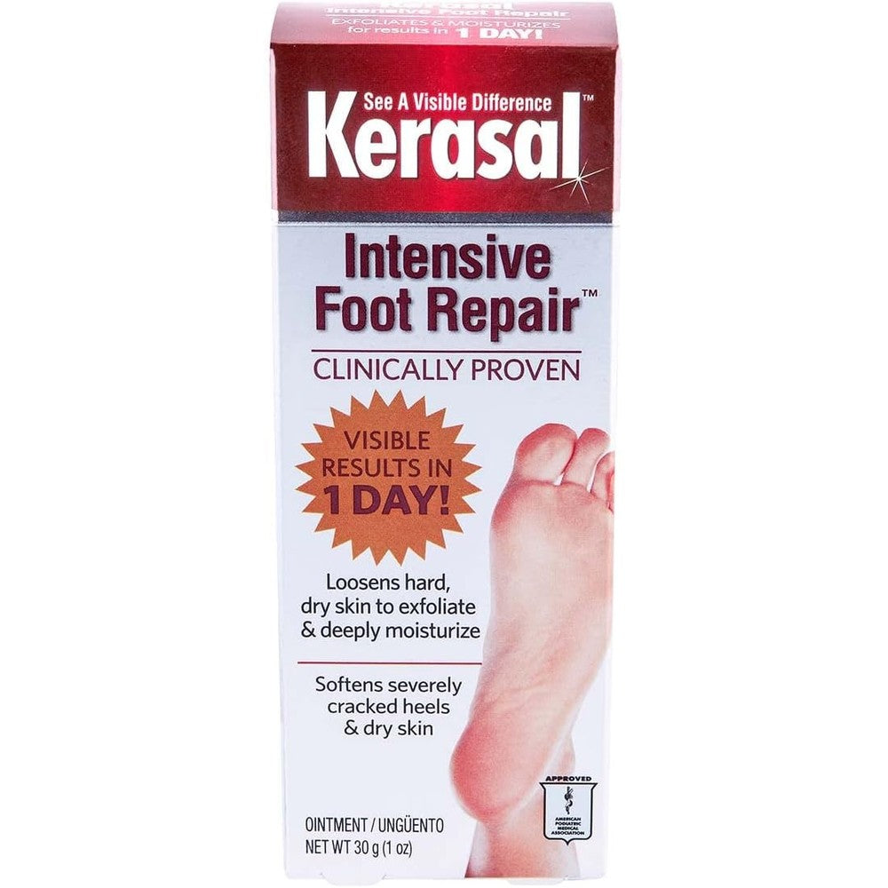 Kerasal Intensive Foot Repair Skin Healing Ointment For Cracked Heels And Dry Feet One Ounce Pack Of Four