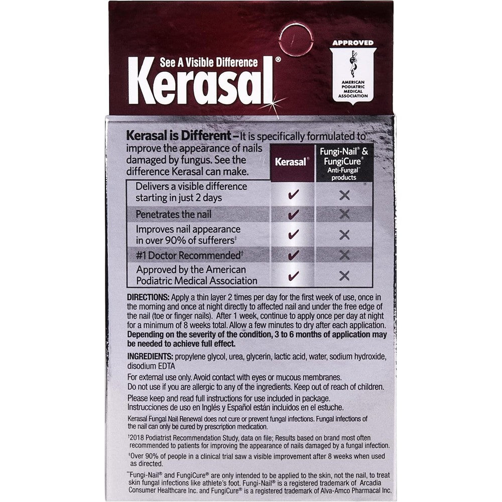 Kerasal Nail Fungal Nail Renewal Treatment Gel for Damaged and Discolored Toenails and Fingernails Two Pack Ten Milliliter Bottles