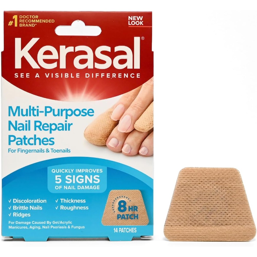 Kerasal Multi Purpose Nail Repair Patches For Damaged Fingernails And Toenails Restoring Overnight Treatment Fourteen Count Pack