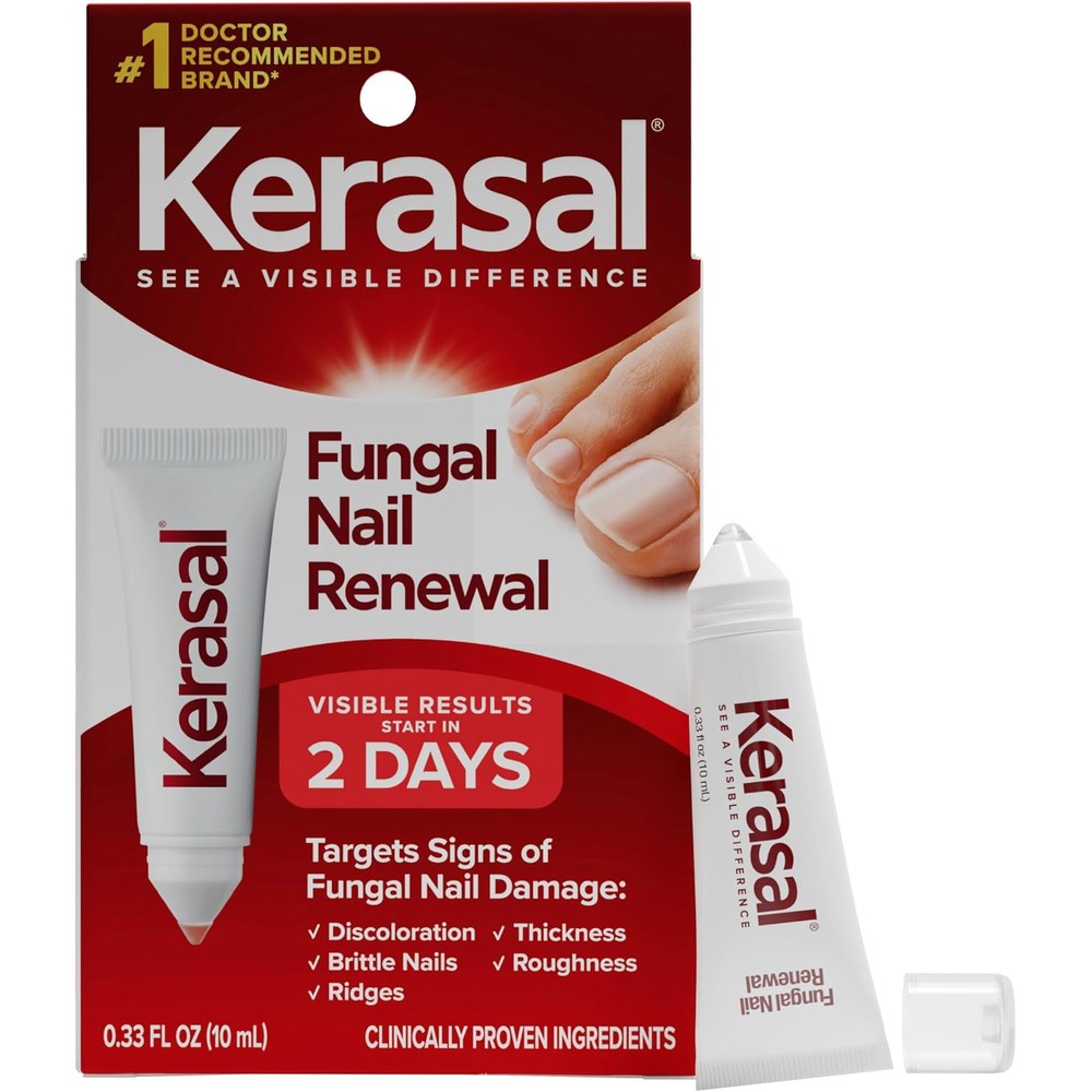 Kerasal Nail Renewal Restorative Nail Repair For Damaged Nails For Discoloration And Thickness 0.33 Fluid Ounce