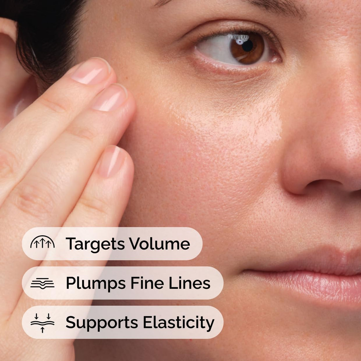 Applying The Ordinary Volufiline 92% under the eyes - targets volume, plumps fine lines, supports elasticity