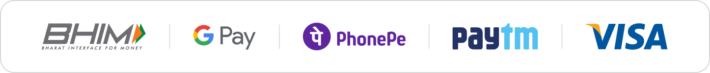 BHIM, Google Pay, PhonePe, Paytm and Visa accepted